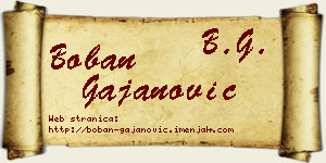 Boban Gajanović vizit kartica